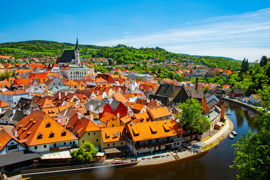 Chesky Krumlov,  a beautiful Czech town in South Bohemia. It is most famous for its historic Old Town