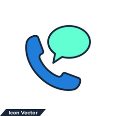Phone icon logo vector illustration. support symbol template for graphic and web design collection