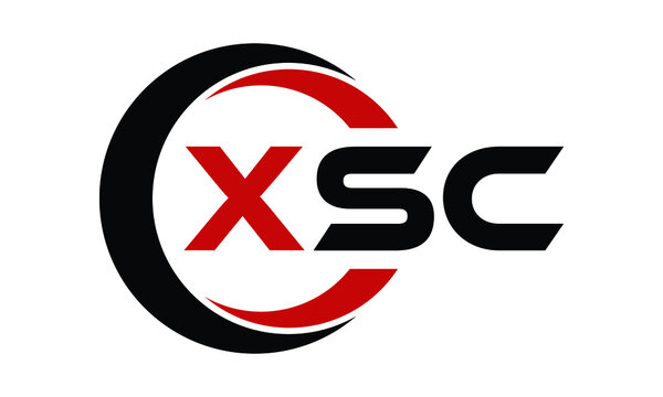 XSC swoosh three letter logo design vector template | monogram logo | abstract logo | wordmark logo | letter mark logo | business logo | brand logo | flat logo | minimalist logo | text | word | symbol