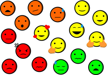 a collection of various expression emoticons