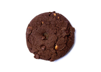 brown chocolate cookie lie on a white background