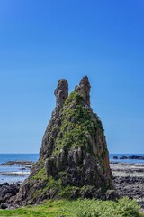 能登半島で見たトトロのような奇岩の情景＠石川