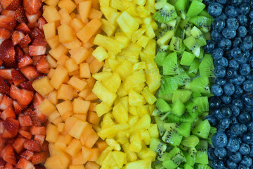 Rainbow Colored Fresh Fruit Background
