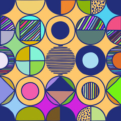 Seamless patterns, rings of different textures, hand made