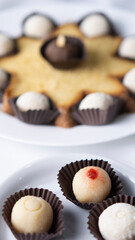 white chocolate granadier on a plate,  party traditional desert from brazil