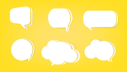3d Yellow Speech Balloon Chat icon collections. vector illustration of balloon conversations in EPS10.