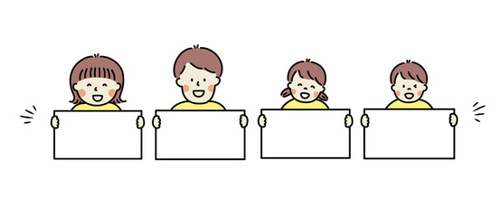 パネルを持つ人