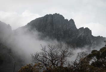 Mountain with clouds fog itaguaré