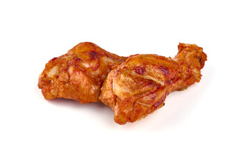 Buffalo BBQ Chicken Legs, isolated on white background.