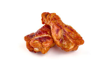 Buffalo BBQ Chicken Legs, isolated on white background.