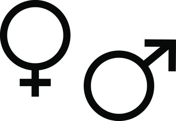 Mars Venus signs symbol silhouette icon on background.eps