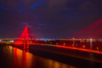 Can Tho bridge at night is beautiful and splendid in the night lights