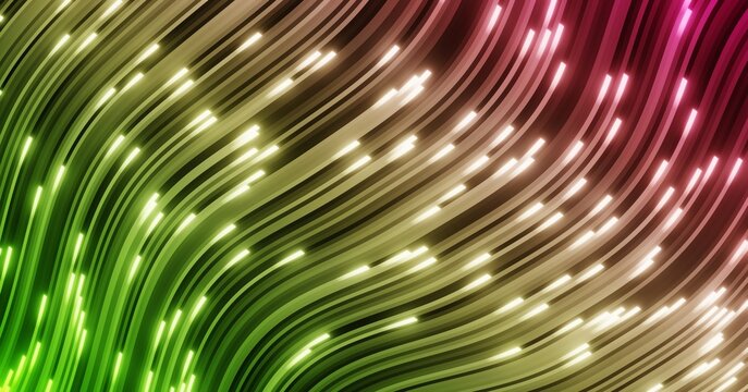 Background neon flow lines background.Futuristic technology abstract wallpaper with lines for network, big data, data center, server, internet, speed. 3D render.Bright neon rays and glowing lines.