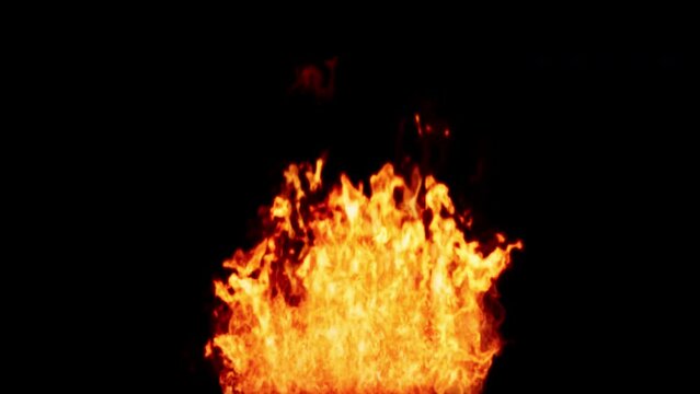 Flames on a black background  Isolated by the Alpha channel (transparent background )