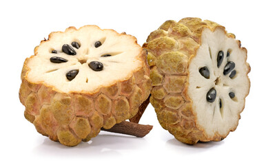 Annona or Custard apple fruit isolated on white backgrond
