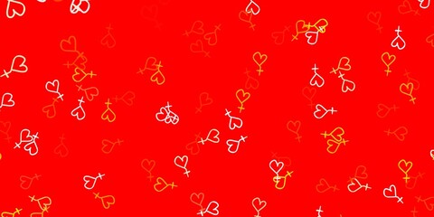 Light Red, Yellow vector texture with women's rights symbols.