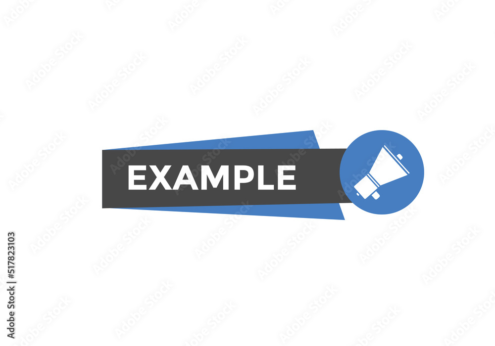 Wall mural example button. example speech bubble. label sign template