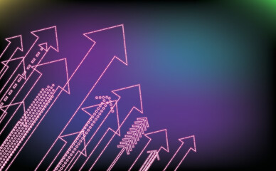 上昇する矢印の背景イラスト