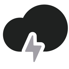 Thunder Cloud with Two Tone Icon
