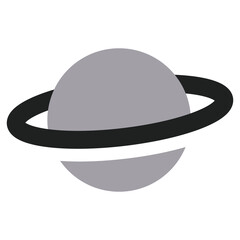 Planet with Ring Two Tone Icon