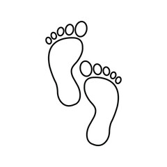 human footprints vector stock color editable