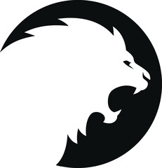 Aggressive Lion Roaring Logo Template Design