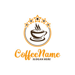 Star Coffee Logo Design Template. Coffee Star logo concept vector. Creative Icon Symbol