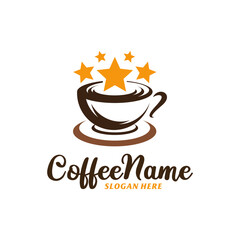 Star Coffee Logo Design Template. Coffee Star logo concept vector. Creative Icon Symbol