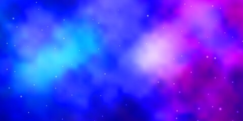 Light Pink, Blue vector template with neon stars.