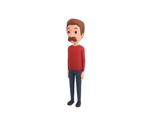 Man wearing Red Shirt character standing in 3d rendering.