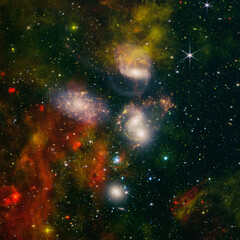 Galaxy and light. Planets, stars and galaxies in outer space showing the beauty of space...