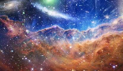 Galaxy and light. Planets, stars and galaxies in outer space showing the beauty of space...