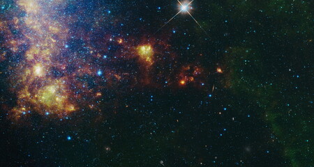 Deep space. Stars and far galaxies. Wallpaper background. Sci-fi space wallpaper. Elements of this...