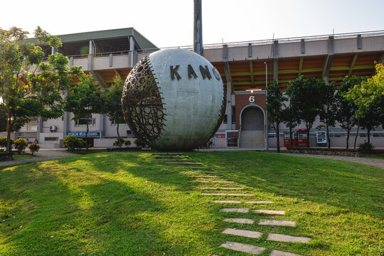 July 14, 2022: Kano park, which was finished in August, 2017 evidences the proud baseball days of Chiayi City. The Ball is made of aluminum alloy with over 120 hollow out rings embedded.