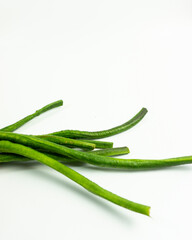Raw long beans isolated on white