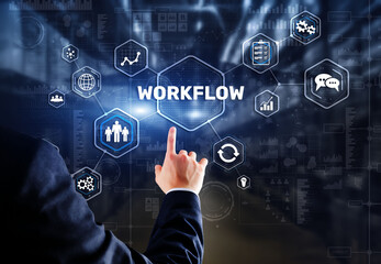 Workflow Repeatability Systematization Buisness Process. Business Technology Internet