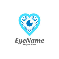 Love Eye Logo Design Template. Eye Love logo concept vector. Creative Icon Symbol