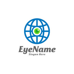World Eye Logo Design Template. Eye World logo concept vector. Creative Icon Symbol