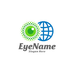 World Eye Logo Design Template. Eye World logo concept vector. Creative Icon Symbol