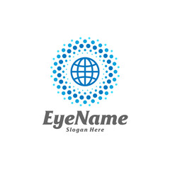World Eye Logo Design Template. Eye World logo concept vector. Creative Icon Symbol