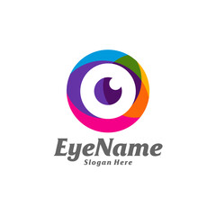 Obraz premium Color Eye Logo Design Template. Eye Color logo concept vector. Creative Icon Symbol