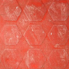 Red cement texture hexagon. For the outside floor.