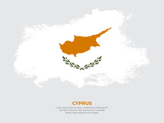 Fototapeta na wymiar Vintage grunge style Cyprus flag with brush stroke effect vector illustration on solid background