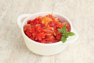 Hungary vegetarian Lecho with vegetables