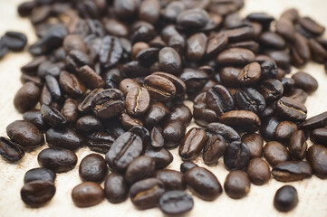 spilled coffee beans