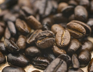 up close coffee beans