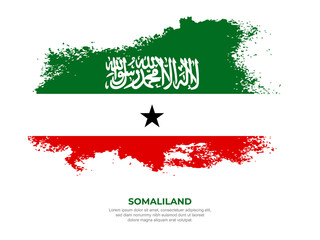 Vintage grunge style Somaliland flag with brush stroke effect vector illustration on solid background