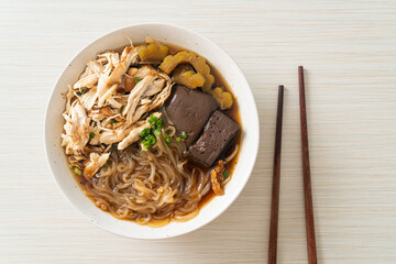 Stewed Chicken Noodle Soup Bowl