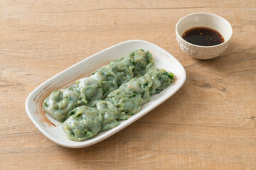 steamed chives dumplings with sauce