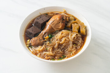 Stewed Chicken Noodle Soup Bowl